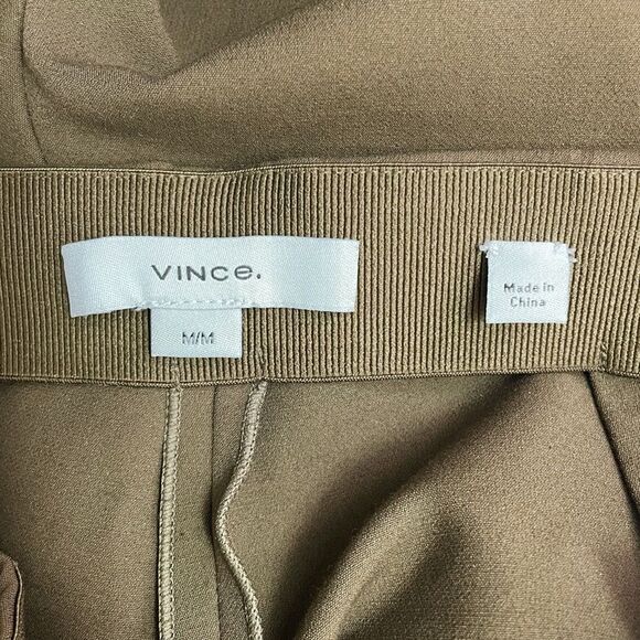 Vince Dark Olive Cropped Kick Flare Pants Size Medium Stretch Work Career Casual - Picture 8 of 10